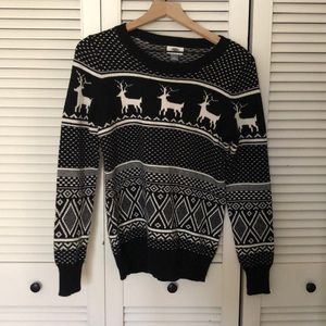 OLD NAVY Black Fair Isle Sweater SZ MEDIUM